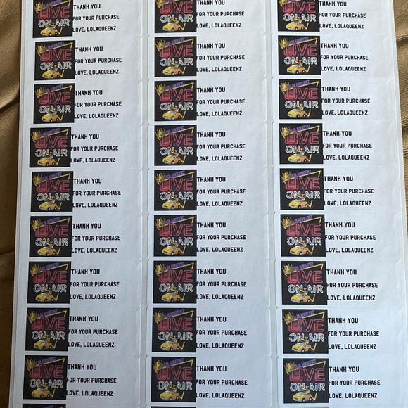 Custom Made Thank you stickers 1 sheet 30 pcs - Picture 4 of 10